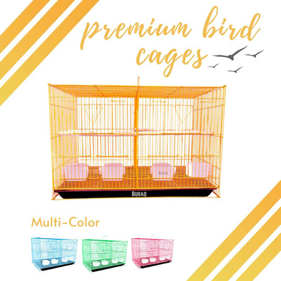 PetJoy Iron Bird Cage with Feeding Cup, 1 Pole with Secure Lock,18 Inch, Orange Bird, Hamster, Rabbit Cage