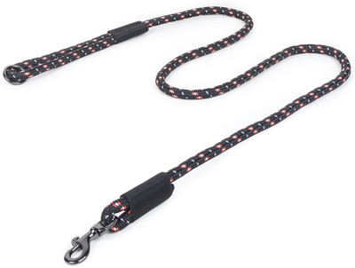 ZIGLY Lifestyle Reflective Rope Dog Leash - XSmall | Belt for Small Dogs 140 cm Dog Cord Leash(Black)