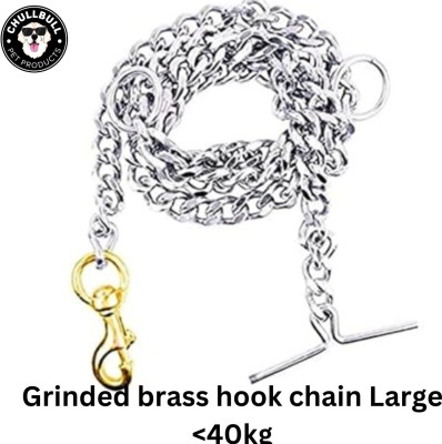 chullbull pet products Dog Grinded Chain With Brass Hook | Chrome Finished Heavy Duty Dog Chain 6No 165 cm Dog Chain Leash(Steel)