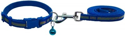 W9 Pet Products Nylon Adjustable Leash with Collar Set for Puppy-1.5 cm (Blue) 120 cm Dog & Cat Strap Leash(Blue)