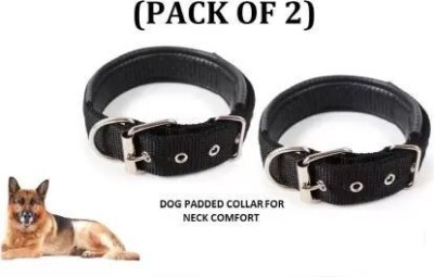 Petstorez Premium Quality Pack of 2 Dog Collar+Collar For All Breed Dogs Dog Everyday Collar(Large, Black)