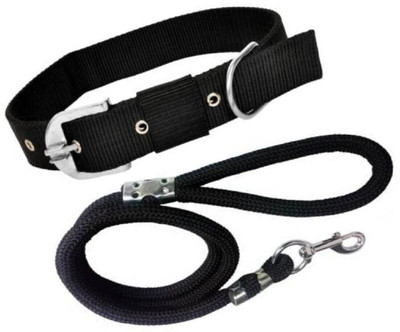Smart Doggie SMART DOGGIE COMBO OF DOG COLLAR AND LEASH FOR SMALL DOGS( NOT FOR PUPPY) 150 cm Dog Cord Leash(Black)