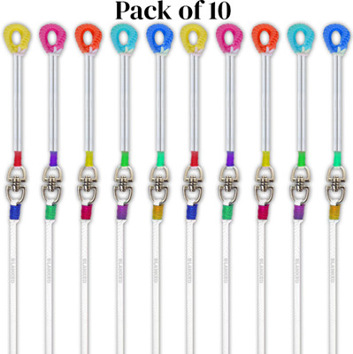BLANKED Aseel Rooster Rope (Pack of 10)| Asil Murga Leash |White| (Oval Coupler) 140 cm Bird Cord Leash(White)