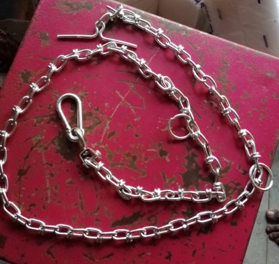 Green global exim Premium Dog Chain Heavy Hand Made Large 160 cm Steel+collar 160 cm Dog Chain Leash(Silver)