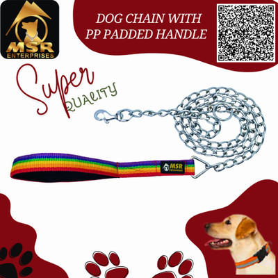 MSR Durable Dog Chain Leash with Zinc Hook & Soft Padded Handle, Size: M 152 cm Dog Chain Leash(Multicolor)