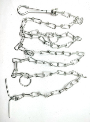 MILLIONS JOY Heavy-Duty Stainless small & medium Dog chock chain neck Leash 152 cm (5 feet) 152 cm Dog Chain Leash(Silver)
