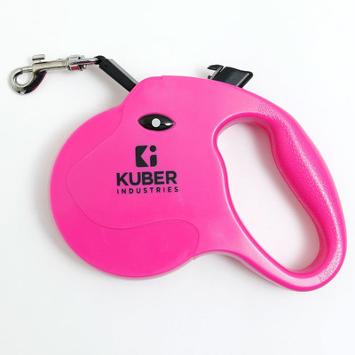 KUBER INDUSTRIES Retractable Dog Leash|Automatic & Non-Slip Handle|Rose Red 15.5 cm Dog Strap Leash(Red)