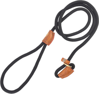 VamaLeathers VamaLeathers British Style Training Leash I Nylon Rope I 5 Ft X 1 CM I Black 150 cm Dog Cord Leash(Black)