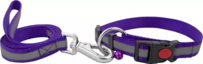 Pet Needs Reflected Dog Leash and Collar Set for Dogs-Large-1 Inch (Purple) 134 cm Dog Strap Leash(Purple)