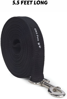 GNS PETS 5.5 feet Nylon Heavy-Duty Dog Leash with Strong Metal Hook |Durable 170 cm Dog Strap Leash(Black)