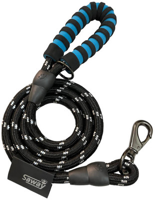 ZoraX Black Radium Foam Rope Imported Buckle For Medium And Large Breeds 15mm 175 cm Dog Strap Leash(Black)