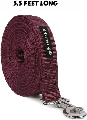 GNS PETS Dog leash 5.5 ft long lead for pet and puppy with strong hook 170 cm Dog Strap Leash(Maroon)