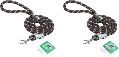 GNS PETS Durable Dog 2 set Rope leash 6ft Long, 12mm Thick Strong Nylon Lead Metal Hook 153 cm Dog Cord Leash(Green)