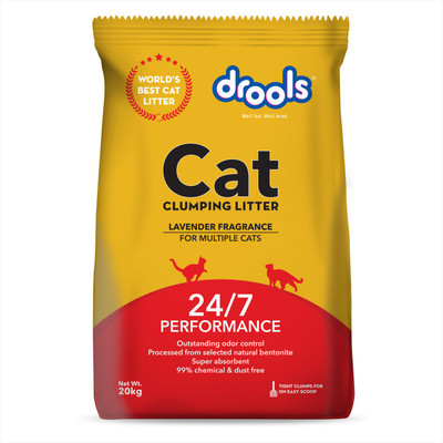 Drools Clumping Lavender frangrance bentonite Cat Litter 20 Kg Pet Litter Tray Refill