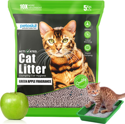 PETOSKA Activated Cat Green Apple Fragrance Pet Litter Tray Refill