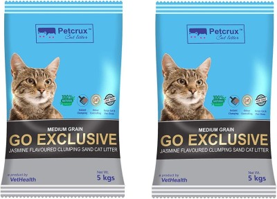 Petcrux Go Exclusive Scoopable Montonite Jasmine Cat Litter (5Kg-Pk2) Pet Litter Tray Refill