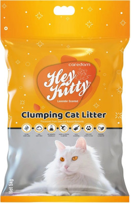Caredom Hey Kitty - Indian Bentonite Best Cat Litter | Lavender Fresh Scent (5 Kg Pack) Pet Litter Tray Refill