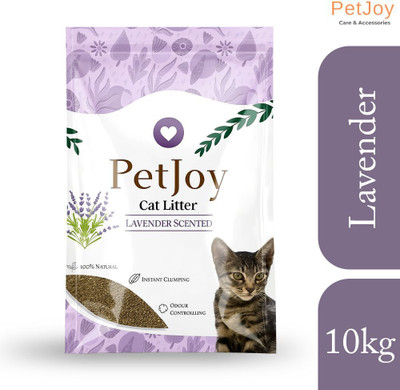 PetJoy Smart Clump Cat Litter Inside | Pet Friendly Lavender Essential Oils Pet Litter Tray Refill