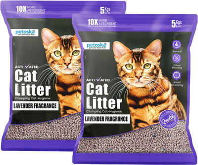 PETOSKA Lavender Fragrance Pack of 2 Pet Litter Tray Refill