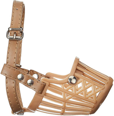 AKEnnterprises Dog Mouth Cover Muzzle/Bite Guard with Adjustable Strap Size (Small No.-3) Small Other Dog Muzzle(Brown)
