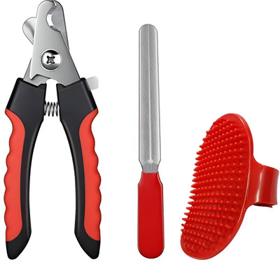 Goat Pet Nail cutter /claw care/clipper with filler & Bath scrubber 2 in 1 combo pack Scissor Nail Clipper(For Dog & Cat)