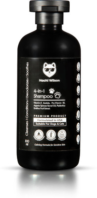 Hachi Wilson 4 in 1 Dog/Cat Shampoo For Labrador,German Shepherd,Golden Retriever dog Shampoo Conditioning Basil Scent Dog Shampoo(300 ml)