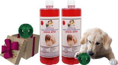swacch Lhasa Apso Dog Shampoo + Goofy ball Rubber Chew Toy Combo Pack Conditioning Jasmine Dog Shampoo(2 L)