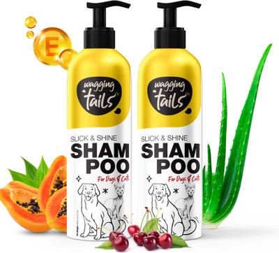 Wagging Tails Pet Shampoo for Dogs & Cats - 400ml- Pack of 2 Conditioning Natural Dog Shampoo(400 ml)