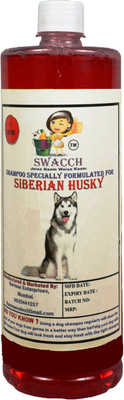 swacch Siberian Husky Dog Shampoo + Bath Brush with Adjustable Straps Conditioning Jasmine Dog Shampoo(1 L)