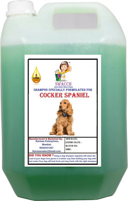 swacch Cocker Spaniel Dog Shampoo + Spike Ring Chew Toy Combo Pack Conditioning Neem Alovera Dog Shampoo(5 L)