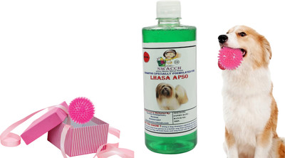swacch Lhasa Apso Dog Shampoo With Spike Ball Chew Toy Combo Pack Conditioning Neem Alovera Dog Shampoo(500 ml)