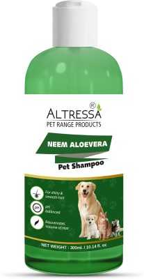 ALTRESSA Neem Aloevera pet shampoo Allergy Relief, Anti-dandruff, Whitening and Color Enhancing Neem Aloevera Dog Shampoo(300 ml)