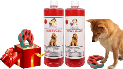 swacch Cocker Spaniel Dog Shampoo + Paw Shape Rubber Toy For Teething & Playing Conditioning Jasmine Dog Shampoo(2 L)