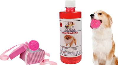 swacch Pomeranian Dog Shampoo With Spike Ball Chew Toy Combo Pack Conditioning Strawberry Dog Shampoo(500 ml)