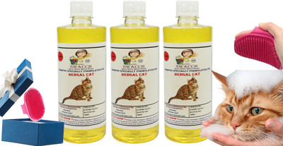 swacch Bengal Cat Shampoo + Bath Brush with Adjustable Straps Conditioning Lemon Cat Shampoo(1500 ml)