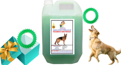 swacch German Shepherd Dog Shampoo + Spike Ring Chew Toy Combo Pack Conditioning Neem Alovera Dog Shampoo(5 L)