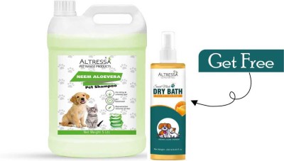 ALTRESSA Allergy Relief, Anti-fungal, Anti-itching, Whitening and Color Enhancing Neem Aloe vera Pet Shampoo With Free Green Apple 250ml(BUY 1 GET 1 FREE) Dog Shampoo(5 L)