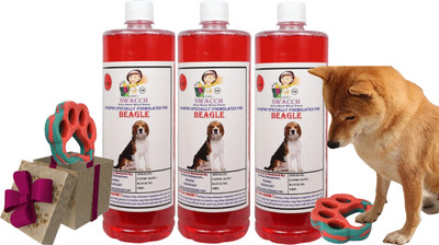 swacch Beagle Dog Shampoo + Paw Shape I Rubber Toy For Teething , Playing, and Training Conditioning Strawberry Dog Shampoo(3 L)