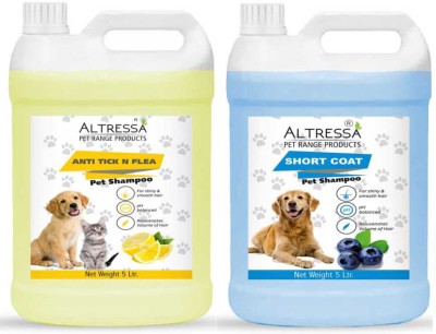 ALTRESSA Allergy Relief, Anti-dandruff, Anti-itching, Anti-microbial Anti Tick N Flea With Free Short Coat (BUY 1 GET 1 FREE) Dog Shampoo(5 L)