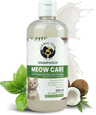 Fur Ball Story Meow Care - Cat Shampoo | Sulphate & Paraben Free | Soft, Silky & Smooth Coat | Anti-itching, Allergy Relief, Anti-dandruff, Anti-fungal, Anti-microbial, Anti-Bacterial Mild Cat Shampoo(300 ml)
