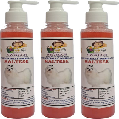 swacch Premium Shampoo For Maltese (200ml) (Pack of 3) Conditioning Jasmine Dog Shampoo(600 ml)