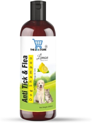 THE DDS STORE Grooming Combo for Dogs 200 ml(Anti Tick & Flea (Lemon)+Bath Brush) Allergy Relief, Anti-dandruff, Anti-fungal, Anti-itching, Flea and Tick Lemon Cat Shampoo(200 ml)