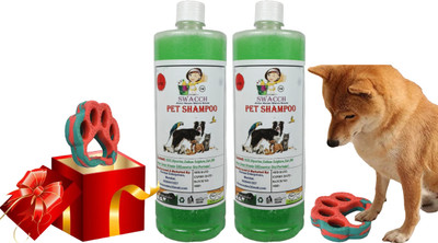 swacch Pet Shampoo + Paw Shape I Rubber Toy For Teething , Playing Conditioning Neem Alovera Dog Shampoo(2 L)