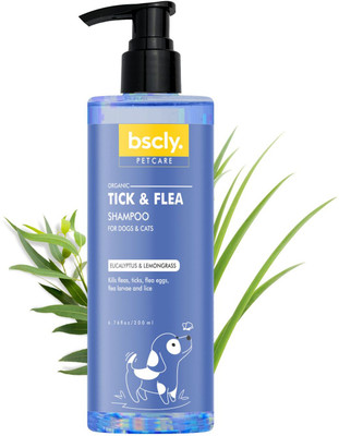 bscly Tick & Flea Dog Shampoo - Pet Shampoo for Dogs Flea and Tick Eucalyptus & Lemongrass Dog Shampoo(200 ml)