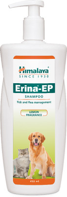 HIMALAYA Erina EP Shampoo | Improves Skin Health & Odor | Controls Ticks & Fleas Flea and Tick Neem and Eucalyptus Dog, Cat Shampoo(450 ml)