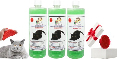 swacch Bombay Cat Shampoo + Bath Brush with Adjustable Straps Conditioning Neem Alovera Cat Shampoo(3 L)