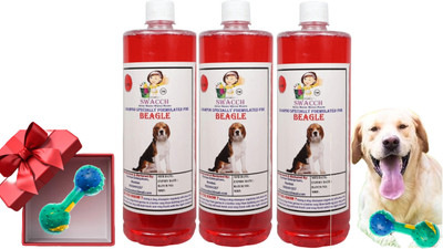 swacch Beagle Dog Shampoo + Rubber Dumbbell Toy , Interactive & Playing I Combo Pack Conditioning Strawberry Dog Shampoo(3 L)
