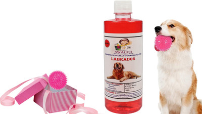 swacch Labrador Dog Shampoo With Spike Ball Chew Toy Combo Pack Conditioning Jasmine Dog Shampoo(500 ml)
