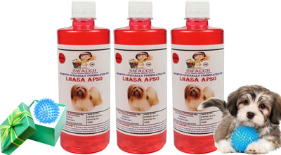 swacch Spike Ball Chew Toy + Lhasa Apso Dog Shampoo Combo Pack Conditioning Strawberry Dog Shampoo(1500 ml)