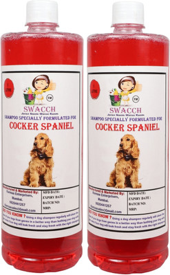 swacch Cocker Spaniel Dog Shampoo + Rubber Spike Ball Chew Toy Combo Pack Conditioning Strawberry Dog Shampoo(2 L)